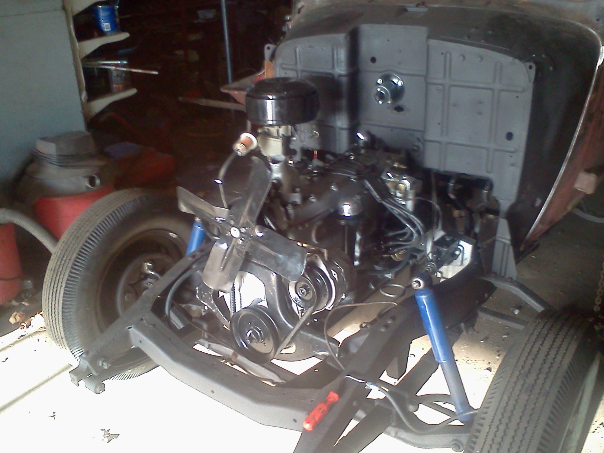 Classic truck with its engine rebuilt and reinstalled